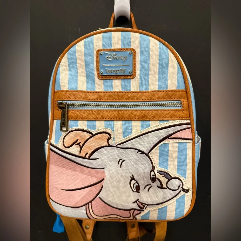 🐘 Loungefly x Disney Dumbo Mini Child Backpack – Blue Stripe